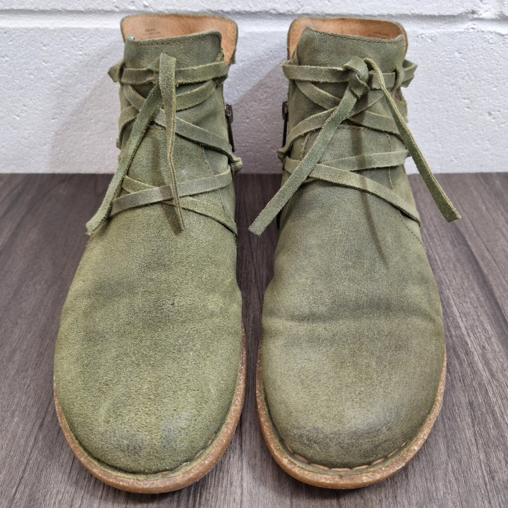 Born Olive Green Suede Ankle Boots - Picture 3 of 10